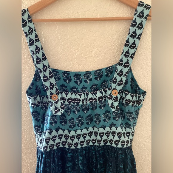 Faherty Gracie Blue Bali Bloom Linen Maxi Dress - Picture 5 of 8